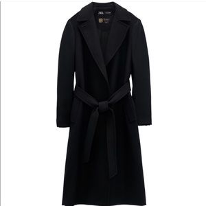 Zara premium wool blend belted coat